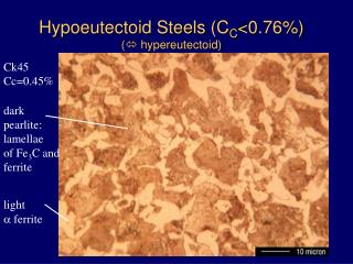 Hypoeutectoid Steels (C C &lt;0.76%) (  hypereutectoid)
