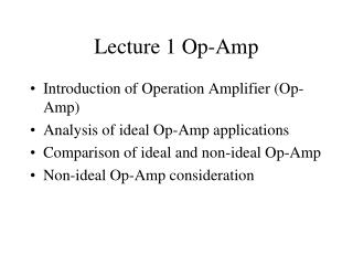 Lecture 1 Op-Amp