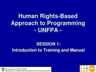 Human Rights-Based Approach to Programming - UNFPA -
