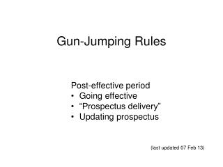 Gun-Jumping Rules