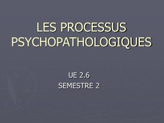 LES PROCESSUS PSYCHOPATHOLOGIQUES