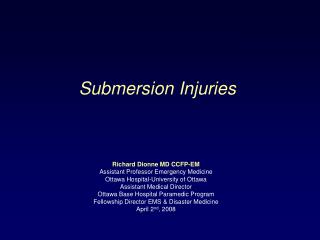 Submersion Injuries