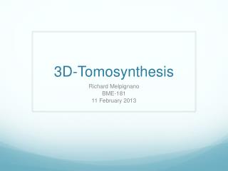 3D-Tomosynthesis