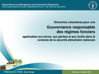 Natural Resources Management and Environment Department