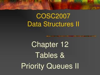 COSC2007 Data Structures II