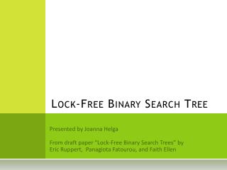 Lock-Free Binary Search Tree