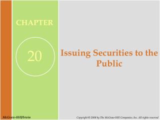 Issuing Securities to the Public