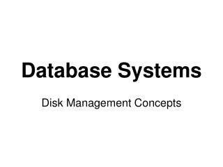 Database Systems