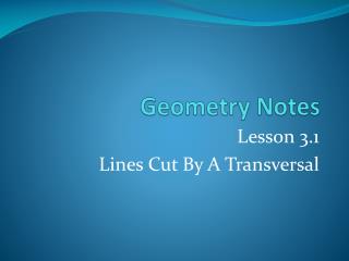 Geometry Notes