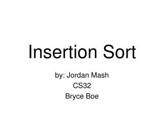 Insertion Sort