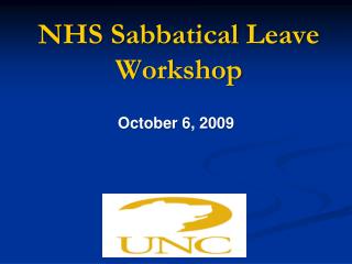 NHS Sabbatical Leave Workshop