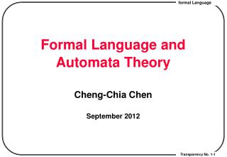 Formal Language and Automata Theory