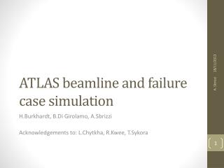 ATLAS beamline and failure case simulation