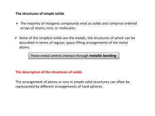 The structures of simple solids