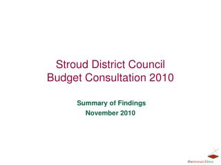 Stroud District Council Budget Consultation 2010