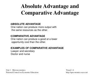 principle of comparative advantage examples