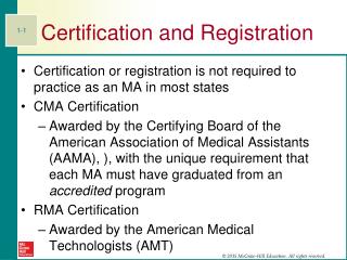 Certification and Registration