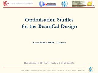 Optimisation Studies for the BeamCal Design Lucia Bortko , DESY – Zeuthen