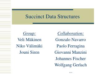 Succinct Data Structures