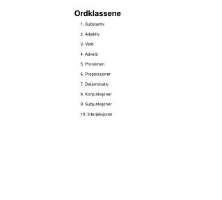 Ordklassene