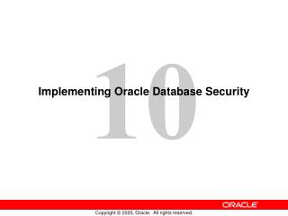 Implementing Oracle Database Security