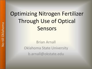 Optimizing Nitrogen Fertilizer Through Use of Optical Sensors