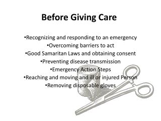 Before Giving Care