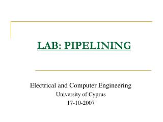 LAB: PIPELINING