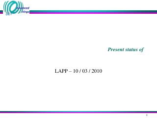 Present status of