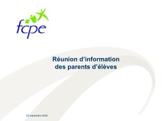 Réunion d’information des parents d’élèves