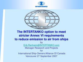 Annex VI – Emission to air from ships