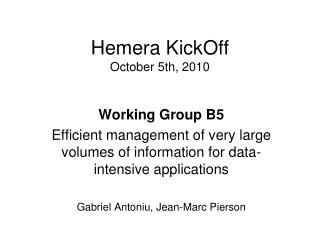 Hemera KickOff October 5th, 2010