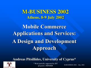 M-BUSINESS 2002 Athens, 8-9 July 2002