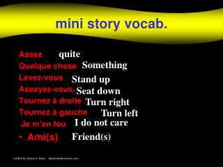 mini story vocab.