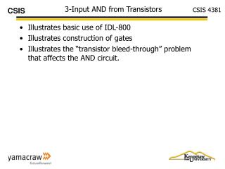 3-Input AND from Transistors