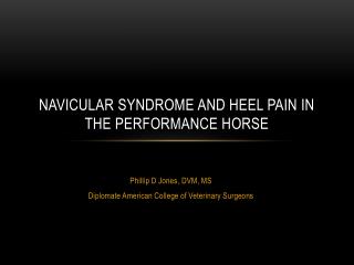 Navicular Syndrome and Heel pain in the performance horse