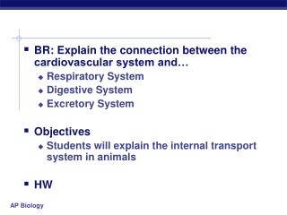 BR: Explain the connection between the cardiovascular system and… Respiratory System