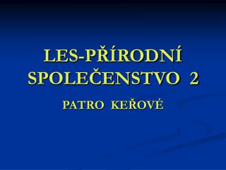 LES-PŘÍRODNÍ SPOLEČENSTVO 2