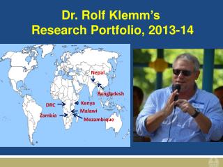 Dr. Rolf Klemm’s Research Portfolio, 2013-14