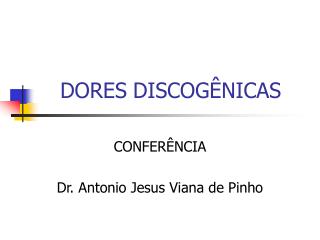 DORES DISCOGÊNICAS
