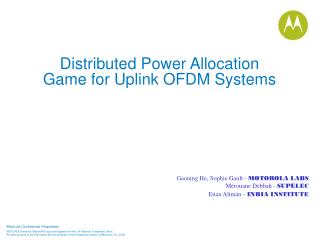 Distributed Power Allocation Game for Uplink OFDM Systems