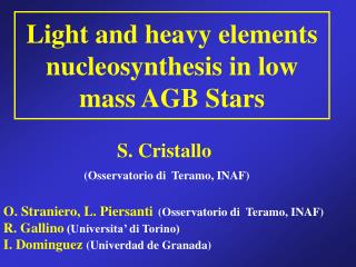 Light and heavy elements nucleosynthesis in low mass AGB Stars