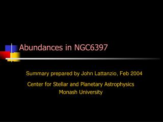 Abundances in NGC6397