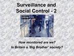 Surveillance and Social Control - 2