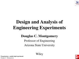 Design and Analysis of Engineering Experiments