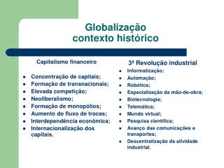 Globalização contexto histórico