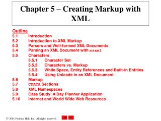 Chapter 5 – Creating Markup with XML