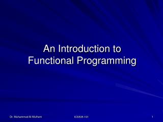 An Introduction to Functional Programming