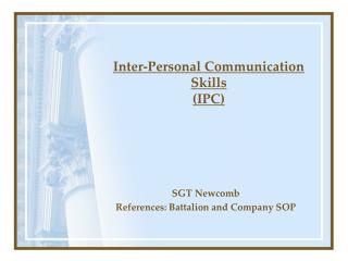 Inter-Personal Communication Skills (IPC)