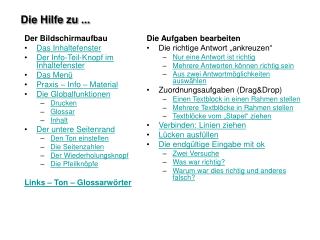 Die Hilfe zu ...